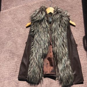 INC women’s faux fur vest